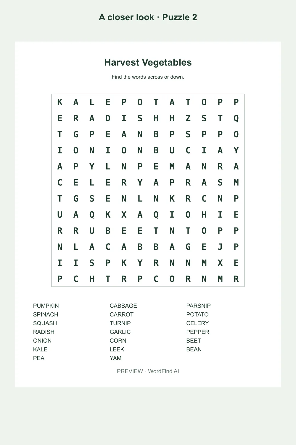 Puzzle 2 preview from Thanksgiving & Christmas Classroom Word Search Pack